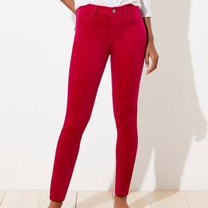 Ann Taylor loft modern skinny jeans in red